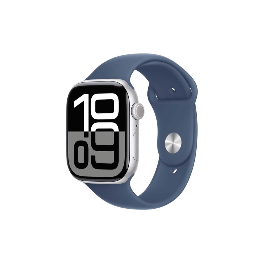 Älykellot, Urheilukellot & Aktiivisuusrannekkeet - Apple Watch Series 10 GPS + Cellular 46mm - Silver Aluminium Case with Denim Sport Band - S/M - MWY03QN/A