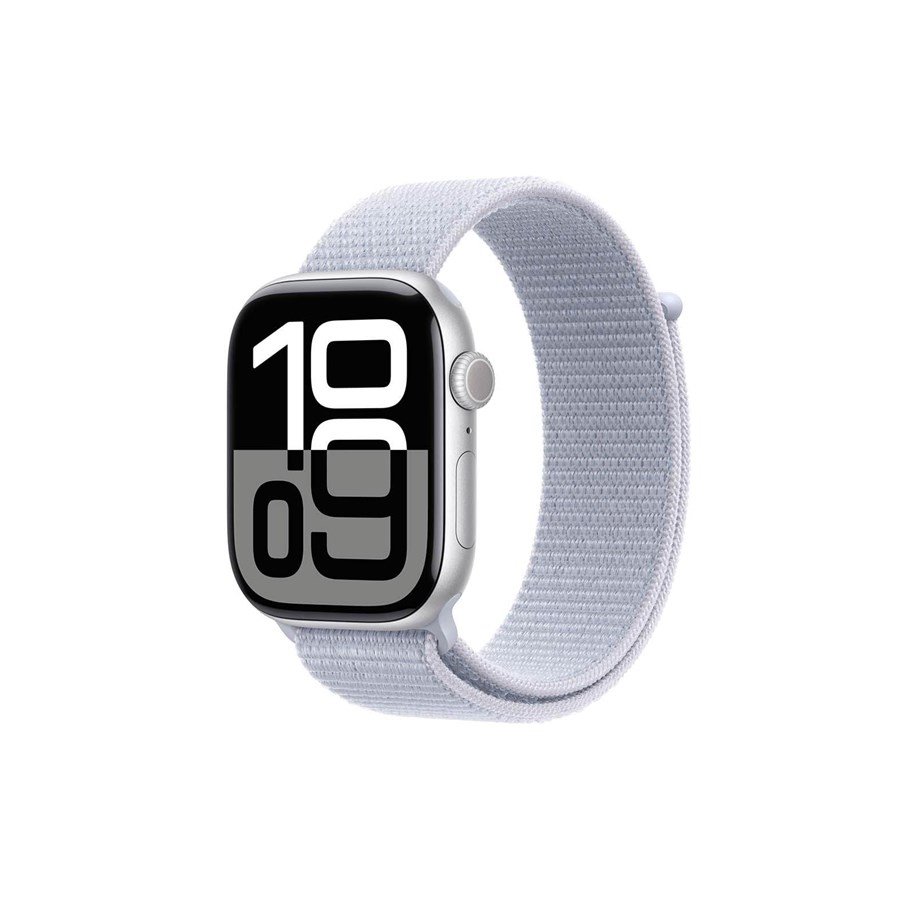 Älykellot, Urheilukellot & Aktiivisuusrannekkeet - Apple Watch Series 10 GPS + Cellular 46mm - Silver Aluminium Case with Blue Cloud Sport Loop - MWY23QN/A