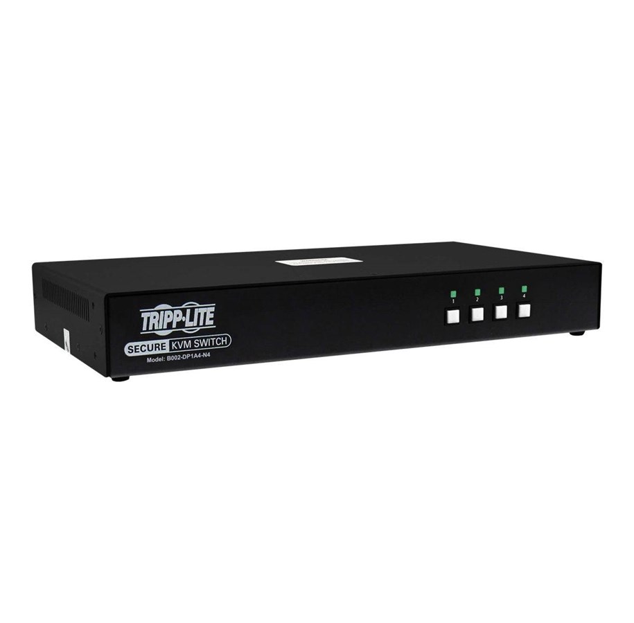 KVM-kytkimet - Tripp Lite Secure KVM Switch 4-Port Single Head DisplayPort to DisplayPort 4K NIAP PP4.0 Audio TAA - KVM / audio switch - 4 ports - TAA Compliant - B002-DP1A4-N4