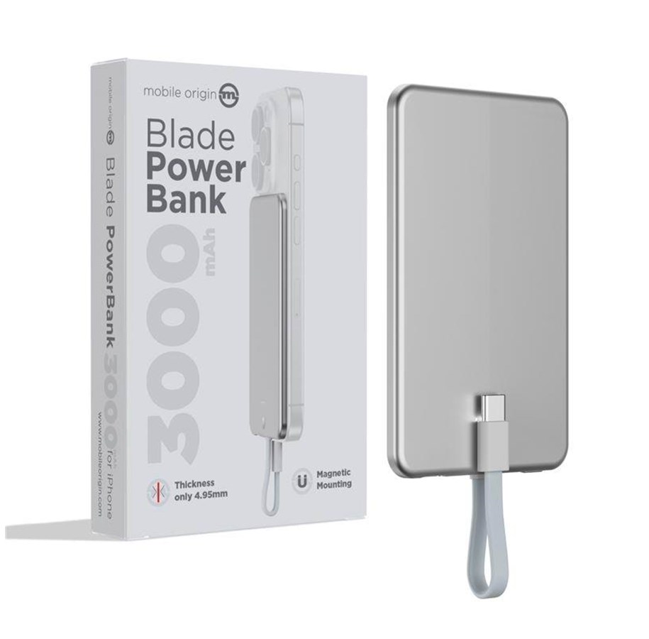 Powerbank - Mobile Origin Blade PowerBank 3000mAh - silver Powerbank - hopea - 3000 mAh - PBB-3KC-SLV