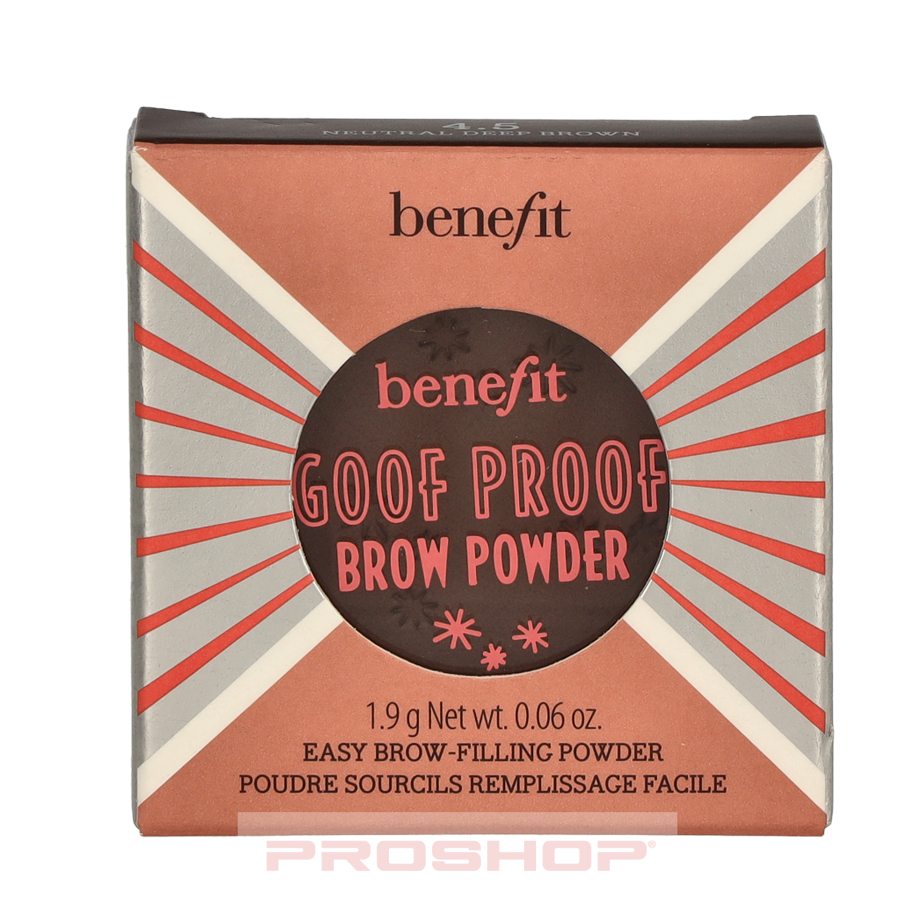Meikit - Benefit Cosmetics Goof Proof Brow Powder - No. 4.5 Neutral Deep Brown - 602004140388