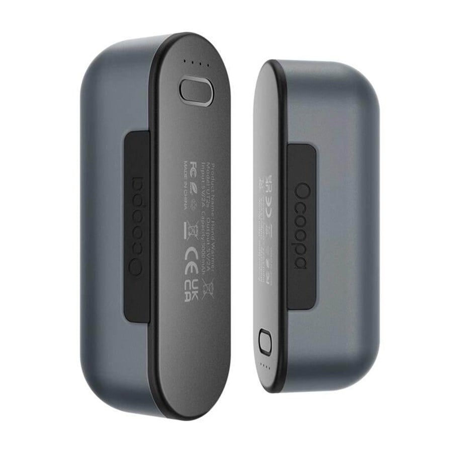 Powerbank - Ocoopa UT2s 2x5000 mAh hand warmer with powerbank function USB-C Powerbank - Harmaa - 5000 mAh - UT2s-GY