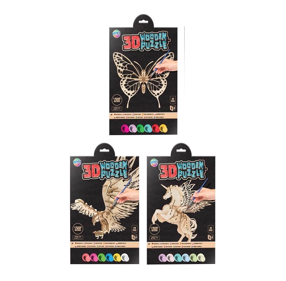 Palapelit - Creative Craft Group Wooden 3D Puzzle Animal with Paint and Brush 3D Palapeli - 400088