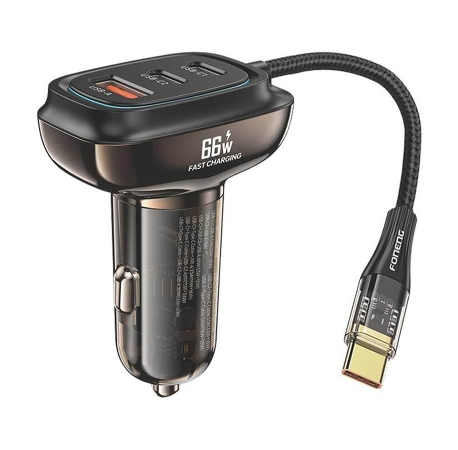 Puhelin - Adapterit & Laturit - Foneng C20 A+C+C 66W car charger 3 ports - c20 66W