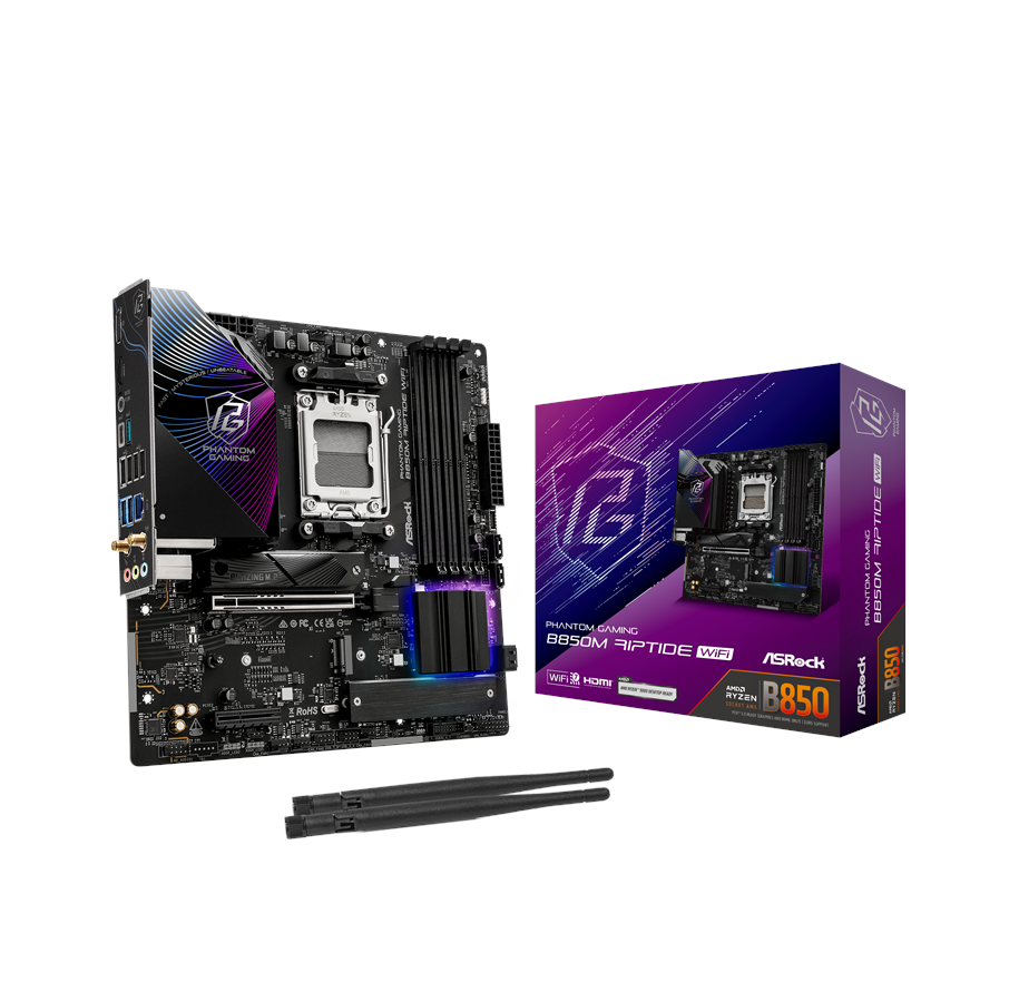 Emolevy - ASRock B850M Riptide WiFi Emolevy - AMD B850 - AMD AM5 - DDR5 RAM - Micro-ATX *DEMO* - 90-MXBS30-A0UAYZ