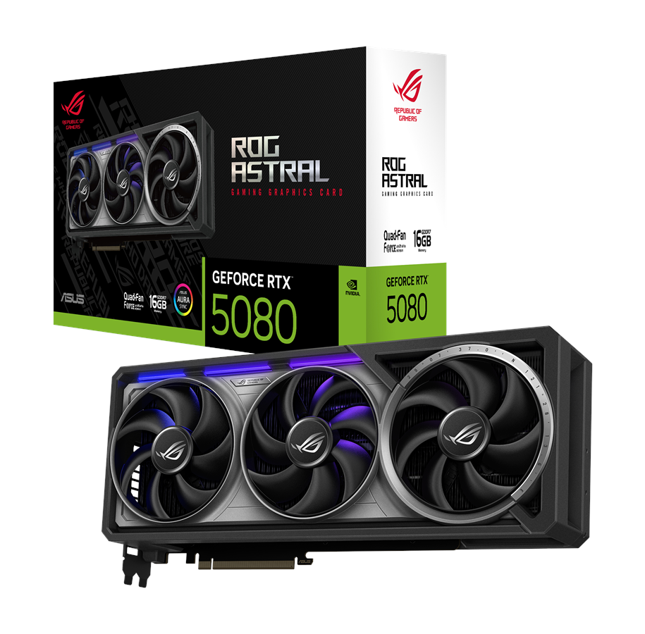 Näytönohjaimet - ASUS GeForce RTX 5080 ROG Astral - 16GB GDDR7 RAM - Näytönohjaimet - 90YV0LV1-M0NA00