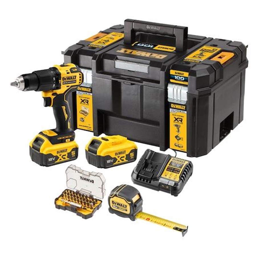 Työkalut - Dewalt DCZ100P2KT-QW 100 year XR 18V ​​5Ah drill kit measurement and accessories box - DCZ100P2KT-QW