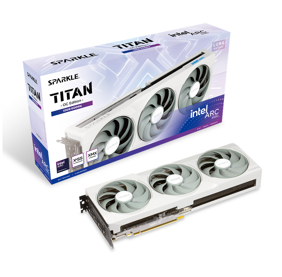 Näytönohjaimet - Sparkle Arc B580 Titan Luna OC - 12GB GDDR6 RAM - Näytönohjaimet - 1A1-S00428700G