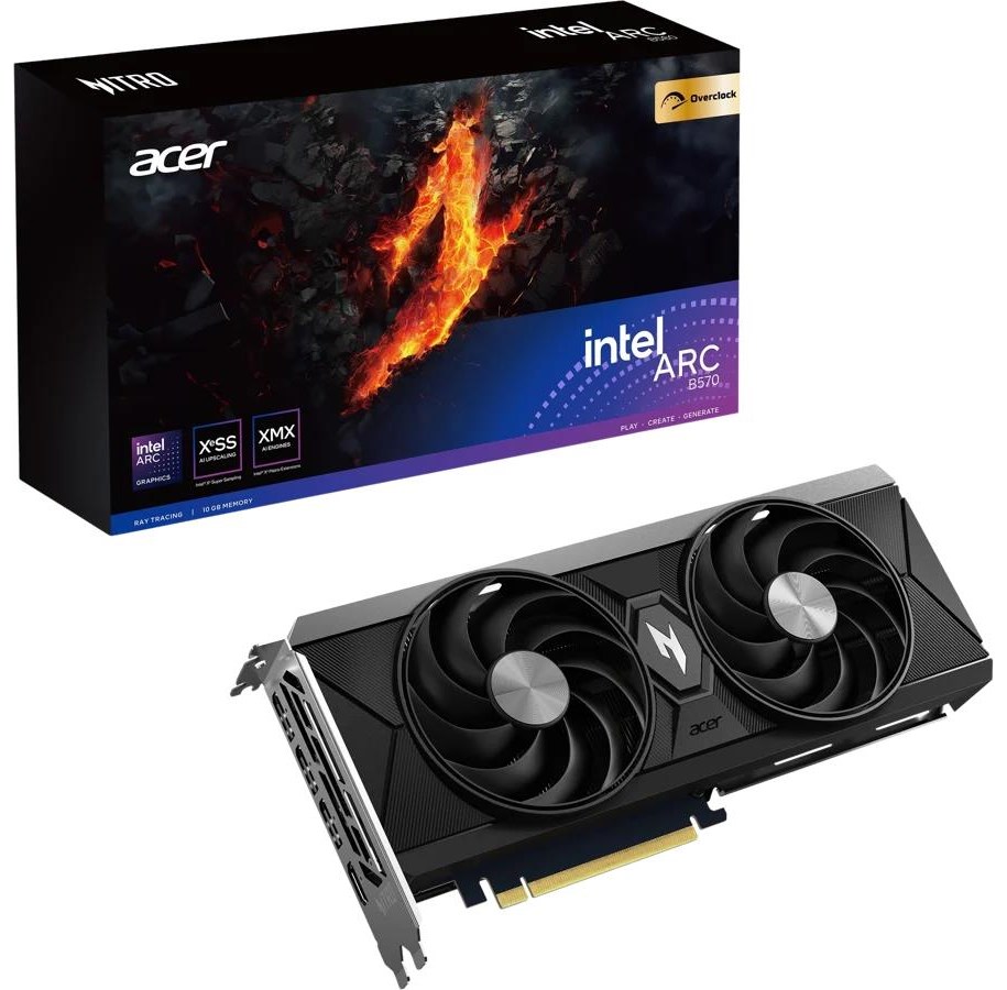 Näytönohjaimet - Acer Arc B570 NITRO - 10GB GDDR6 RAM - Näytönohjaimet - DP.Z4CWW.P01
