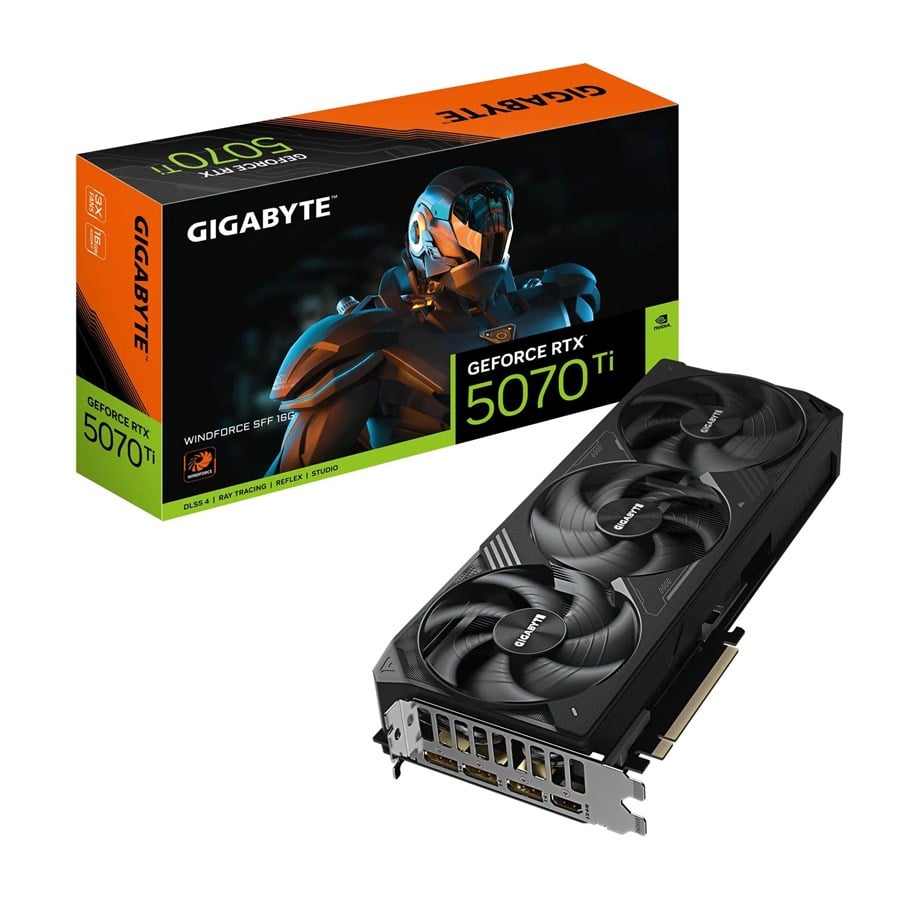 Näytönohjaimet - GIGABYTE GeForce RTX 5070 Ti WindForce 3 - 16GB GDDR7 RAM - Näytönohjaimet *DEMO* - GV-N507TWF3-16GD