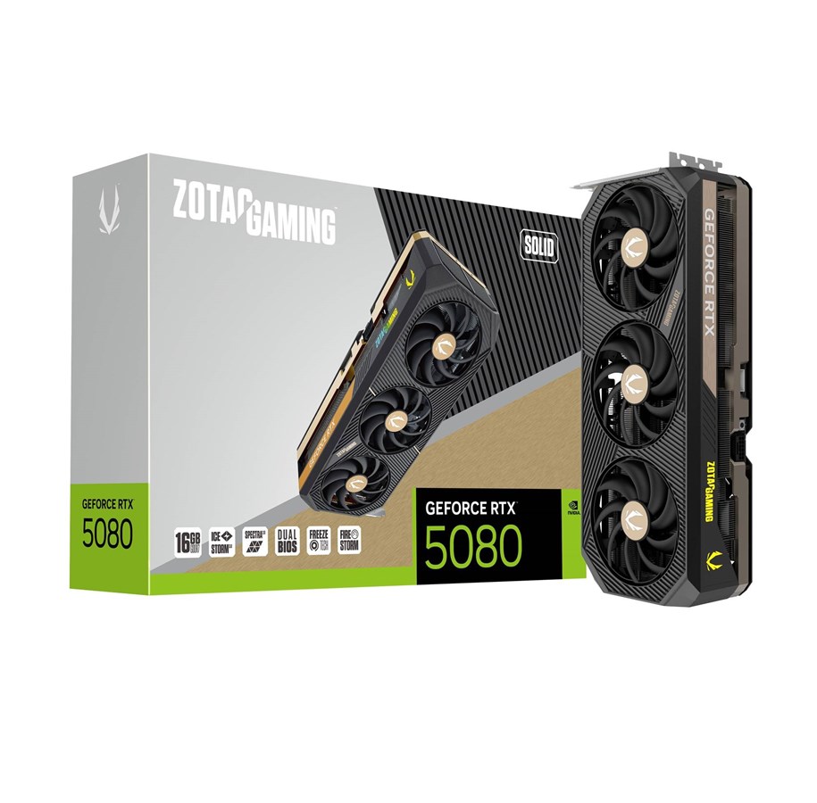 Näytönohjaimet - ZOTAC GeForce RTX 5080 Solid - 16GB GDDR7 RAM - Näytönohjaimet - ZT-B50800D-10P