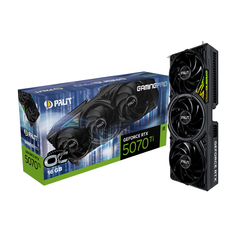 Näytönohjaimet - Palit GeForce RTX 5070 Ti GamingPro OC - 16GB GDDR7 RAM - Näytönohjaimet - NE7507TS19T2-GB2031A