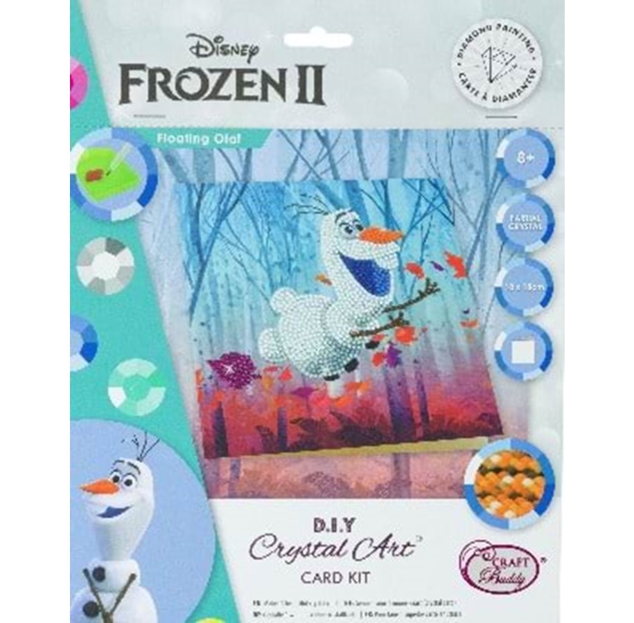Lelut - Craft Buddy Floating Olaf 18x18cm Crystal Art Card - 103803