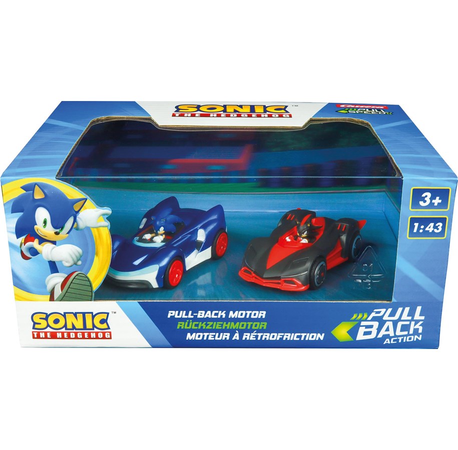 Leluautot - Carrera - Pull Back Auto Team Sonic Racing - Sonic vs. Shadow Twin Pack - 15813023