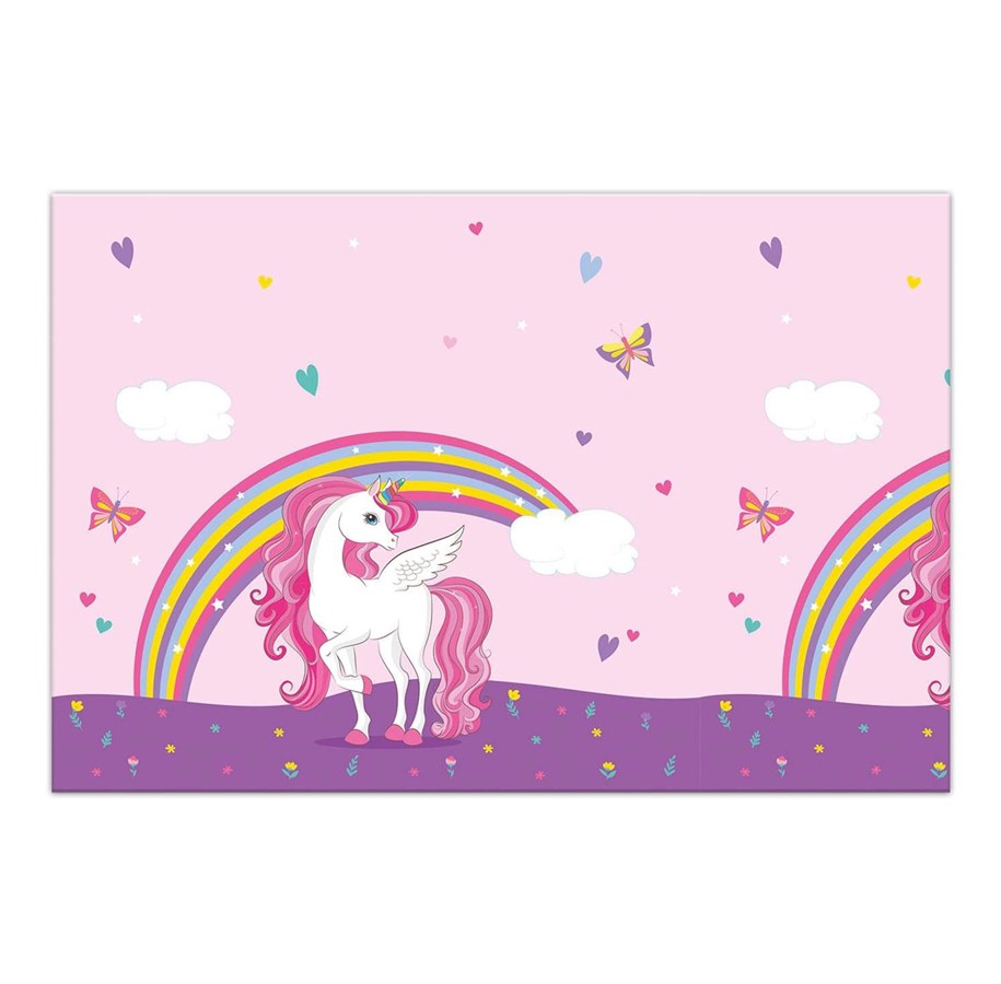 Lelut - Globos Tablecloth Unicorn Rainbow Colors 120x180cm - 93761