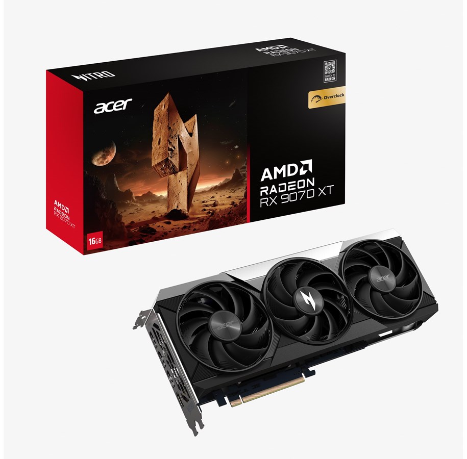Näytönohjaimet - Acer Radeon RX 9070 XT Nitro OC - 16GB GDDR6 RAM - Näytönohjaimet - DP.Z4DWW.P01
