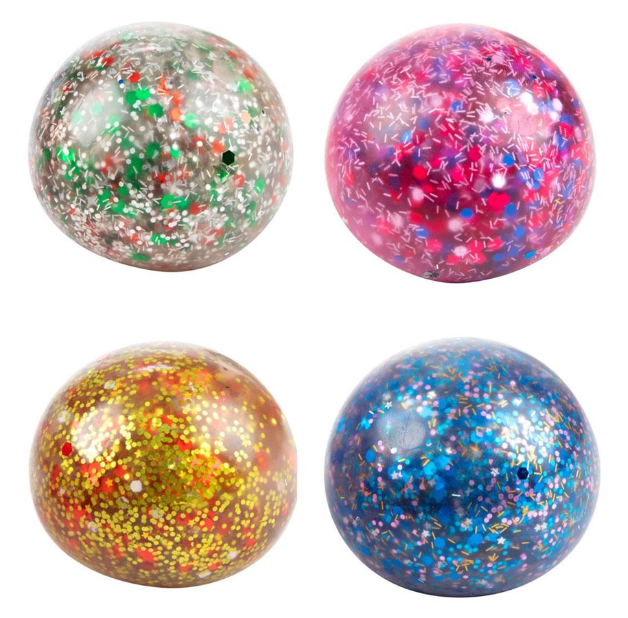 Lelut - Toi-Toys Fun Squeeze Ball Night Filled with Glitter Gel 6cm - 35105Z