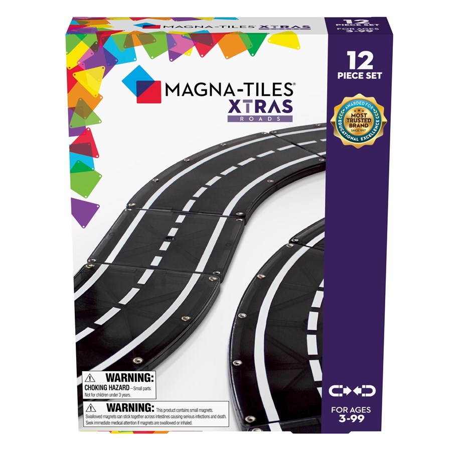 Rakennussarjat - Magna-Tiles  XTRAS Roads 12-Piece Set - 90235