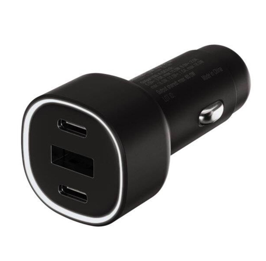 Puhelin - Adapterit & Laturit - Vivanco Super fast 60W Car charger 2xUSB-C 30W/USB-A 18W - 64341