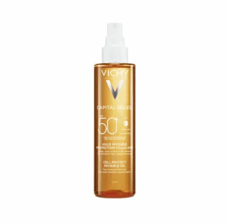 Vartalonhoito - Vichy Capital Soleil Cell Protect Oil SPF50+ 200ml - 3337875892308