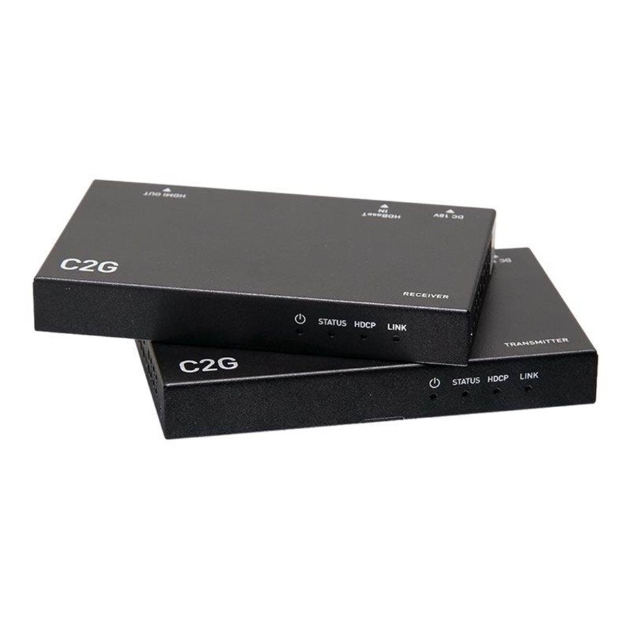 Toistimet & Lähettimet - C2G HDMI HDBaseT over Cat5e Cat6 Cat6a Extender Kit - Transmitter to Box Receiver - 4K 60Hz - video/audio extender - HDMI - C2G30010
