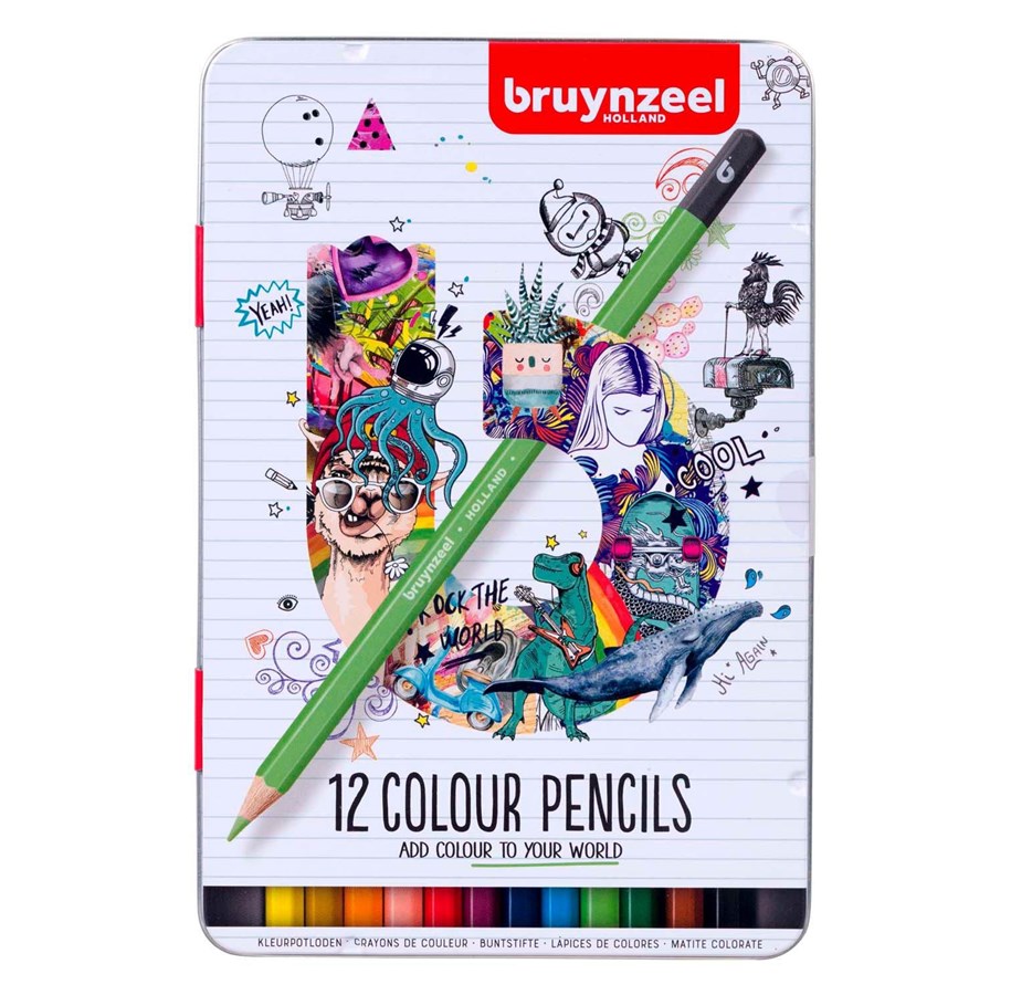 Luovat leikit - Bruynzeel Colored Pencils Tin 12 Colors - 60212212