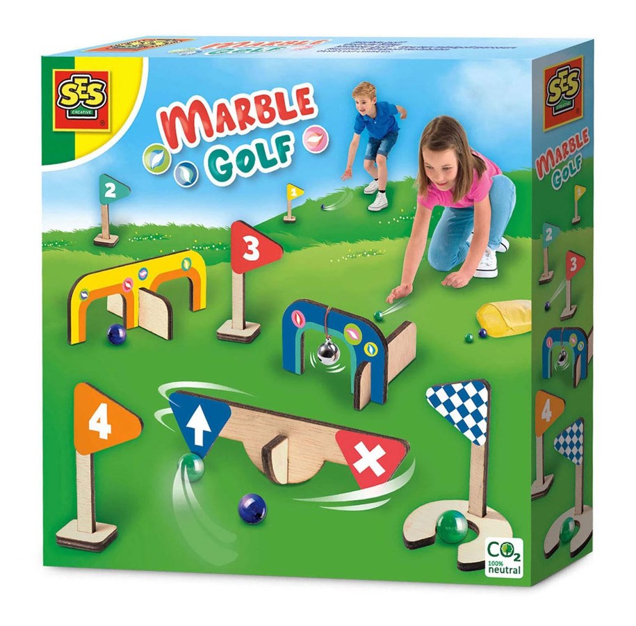 Ulkoleikit - SES Creative Marble Golf - Wooden Minigolf Course - 02302