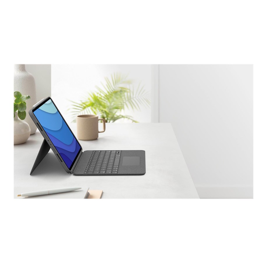 Näppäimistöt - Logitech Combo Touch - keyboard and folio case - with trackpad - QWERTZ - Swiss - oxford grey Input Device - Näppäimistö & Foliosetti - Sveitsi - Harmaa - 920-010209