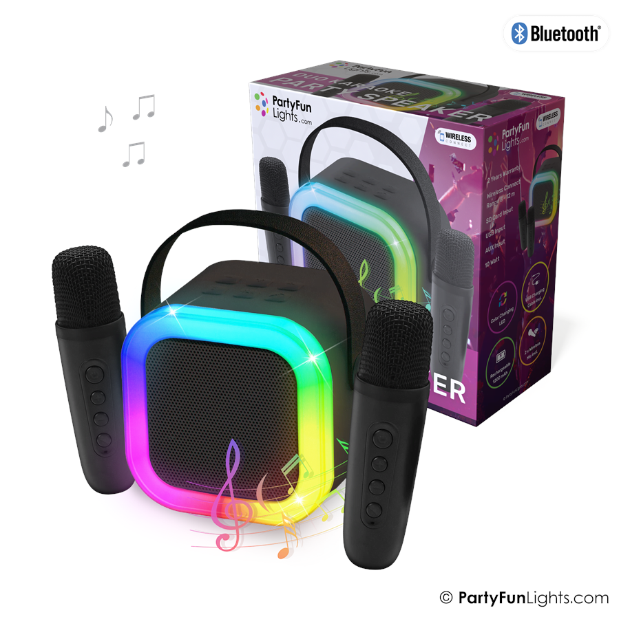 Musiikki - Party Funlight Duo Karaoke Party Speaker W/ 2 x Mics - 605609