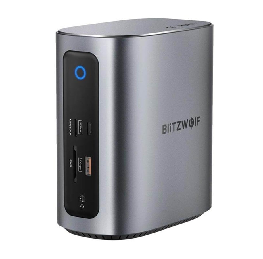 Telakointiasemat - BlitzWolf BW-TH15 17-in-1 Docking Station 2xHD DP 4xC 3xUSB 3.0 USB 3.1 C 3.2 C PD RJ45 Micro SD SD 3.5mm Audio - BW-TH15