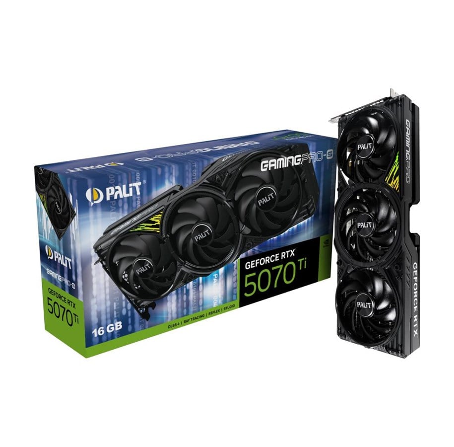 Näytönohjaimet - Palit GeForce RTX 5070 Ti GamingPro-S OC - 16GB GDDR7 RAM - Näytönohjaimet - NE7507TS19T2-GB2031U