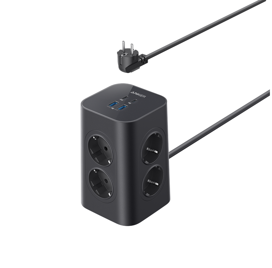 Puhelin - Adapterit & Laturit - Anker USB Power Strip 12-in-1 20W - Black - A9185311