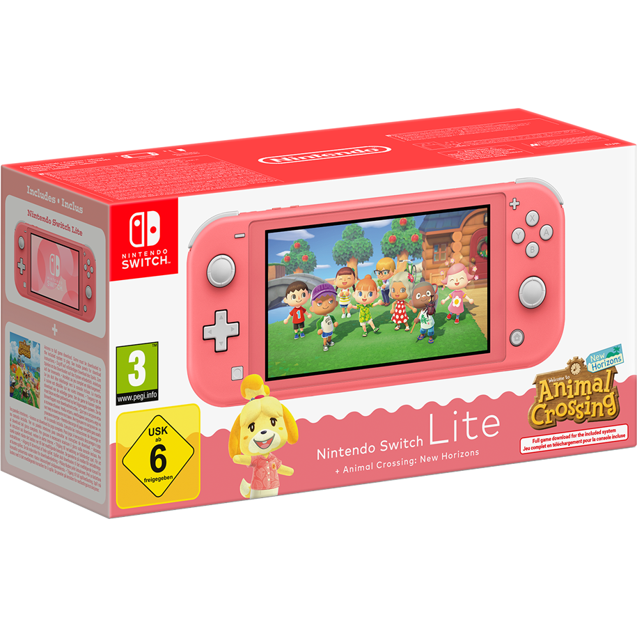 Pelikonsolit - Nintendo Switch Lite - Coral inc. Animal Crossing - 0045496546120