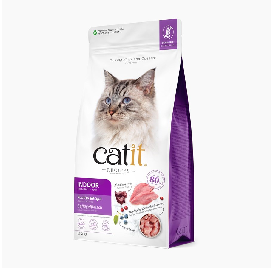 Kissat - Catit - Recipes Premium Dry Food for Cats - Adult Indoor - 2kg - 44514