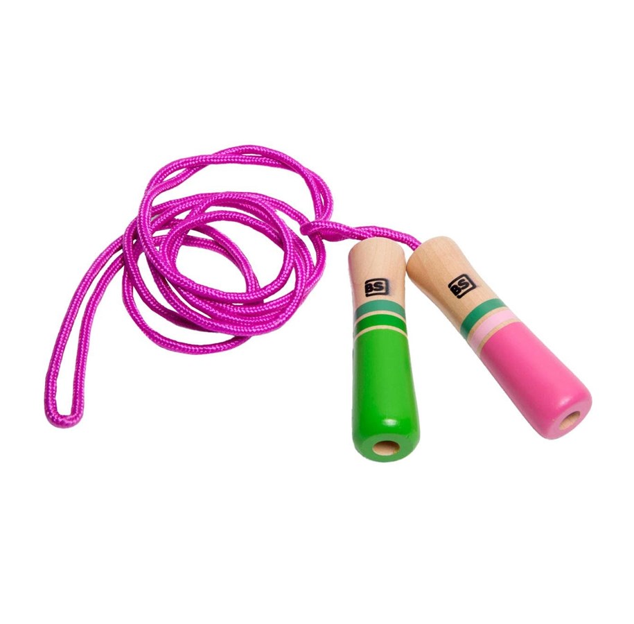 Ulkoleikit - BS Toys - Jump Rope Pink with Wooden Handles - GA379