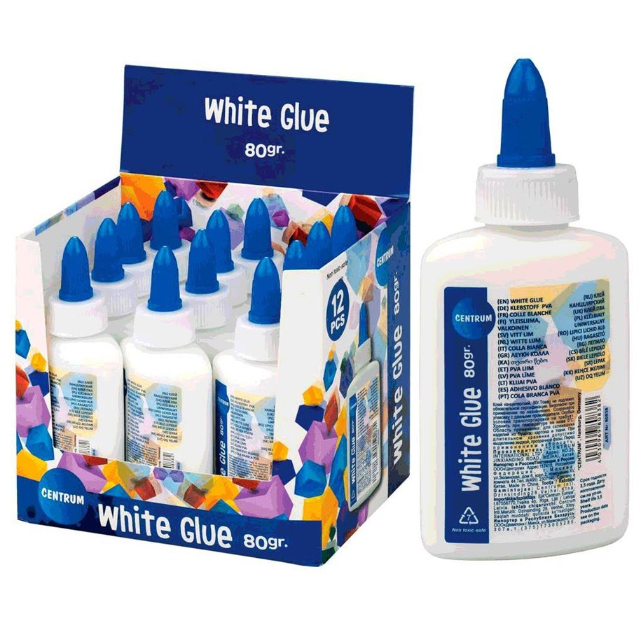 Harrastustarvikkeet - CENTRUM Glue - white PVA glue for paper etc. 80G - 80838