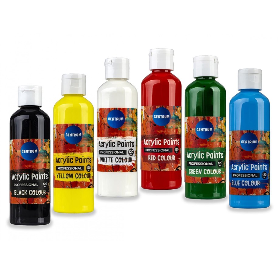 Harrastustarvikkeet - CENTRUM Acrylic color 120ml. bottle. WHITE - 80923