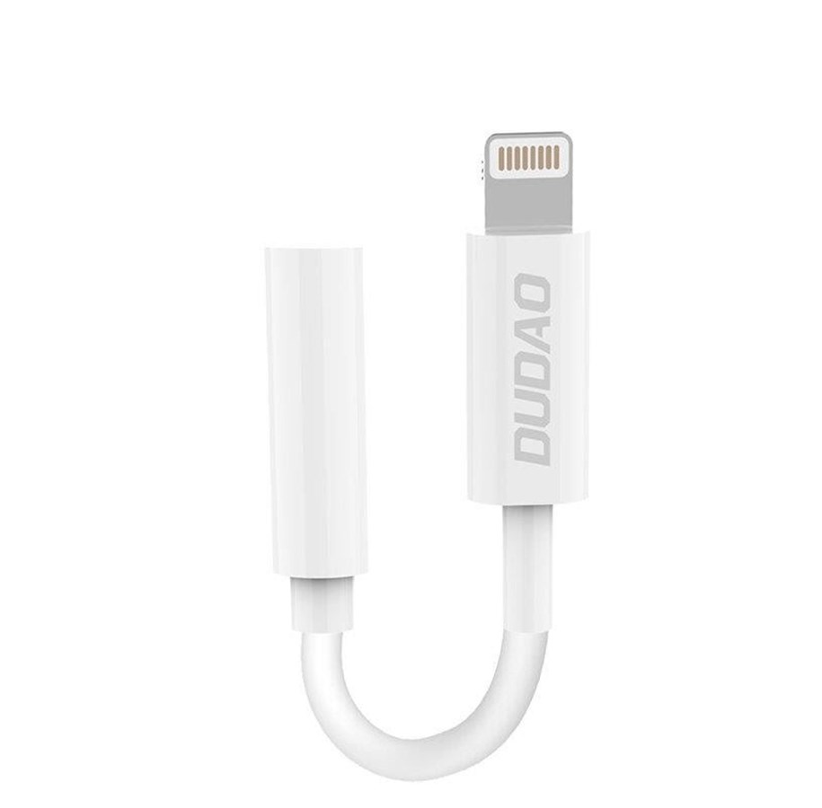 Audiokaapelit - Dudao audio adapter headphone adapter from Lightning to 3.5 mm mini jack white (L16i white) - 6976625336104