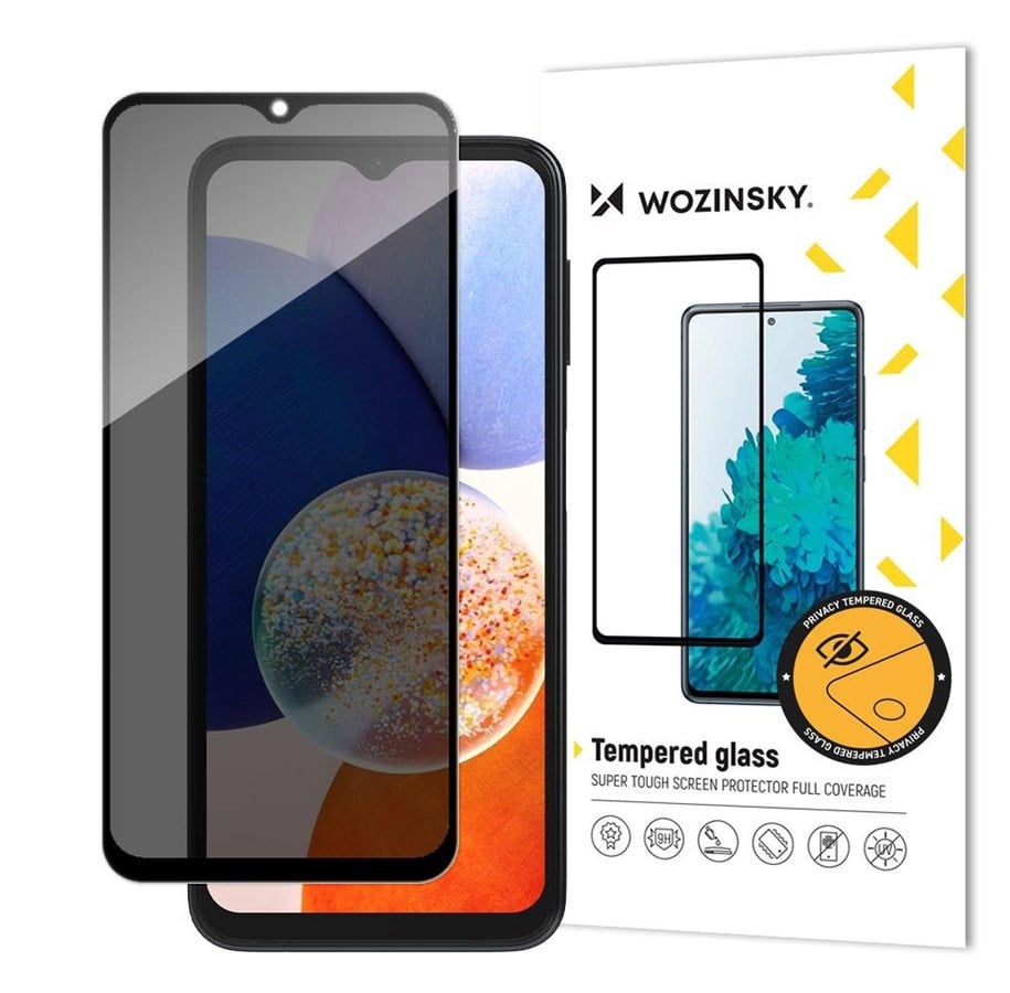 Puhelintarvikkeet - Näytönsuojat - Wozinsky  Privacy Glass Tempered Glass Samsung Galaxy A14 5G / Galaxy A14 with Anti Spy Privacy Filter - 9145576273654