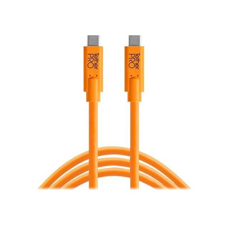 USB kaapelit - Tether Tools TetherPro - USB-C cable - 24 pin USB-C to 24 pin USB-C - 4.6 m - CUC15-ORG
