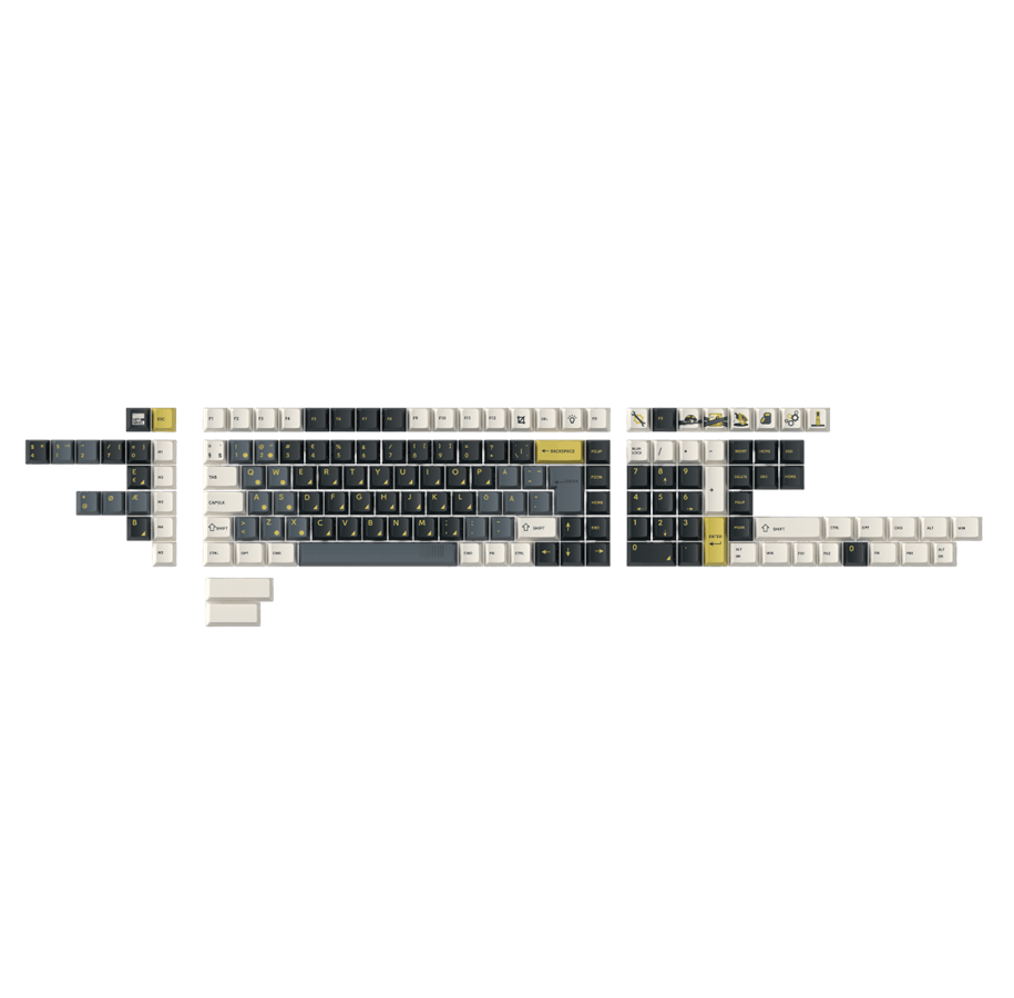 Näppäimistöt - Keychron PBT Full Keycap Set Retro Garage - Näppäimistöhatut - Pohjoismainen - Musta - PBT-113-BO