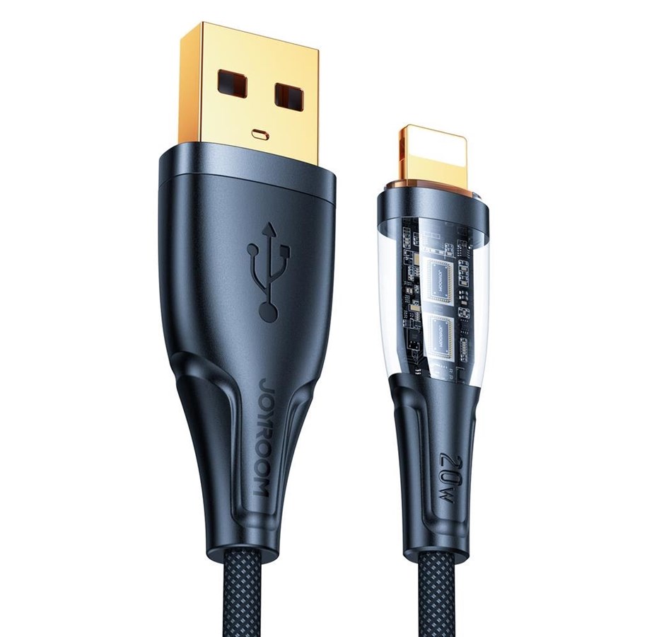 USB kaapelit - Joyroom Star-Cloud Series A3 USB-A / Lightning Cable 2.4A 1.2m with Smart Switch - Black - S-UL012A3-black