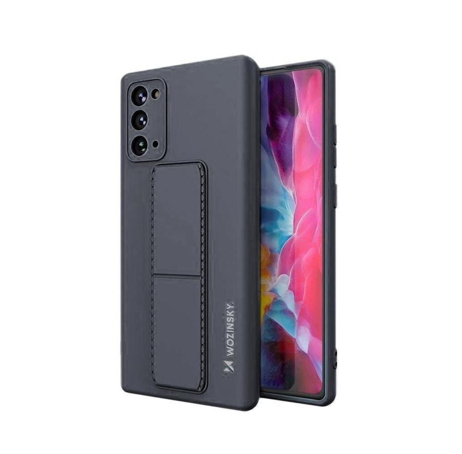 Puhelin - Kannet ja kotelot - Wozinsky Kickstand Case Silicone Case with Stand Samsung Galaxy Note 20 Case Navy Blue - 9111201941113