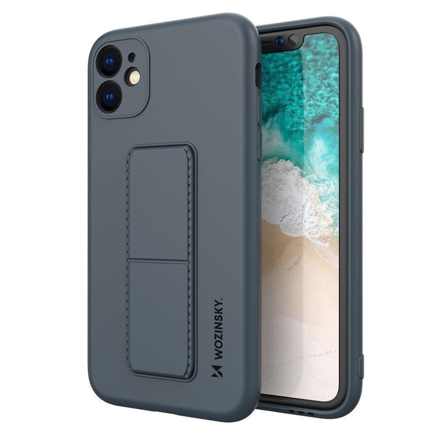 Puhelin - Kannet ja kotelot - Wozinsky Kickstand Case Silicone Case with Stand Case for Xiaomi Redmi 10X 4G / Xiaomi Redmi Note 9 Blue - 9111201942011