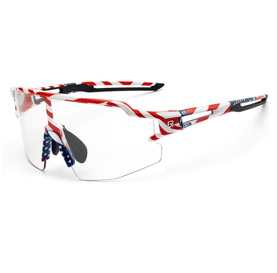 Pyörätarvikkeet - Rockbros Cycling Glasses Photochromic with UV Protection and Corrective Insert 14120008002 - USA Pattern - White - 8386824303735
