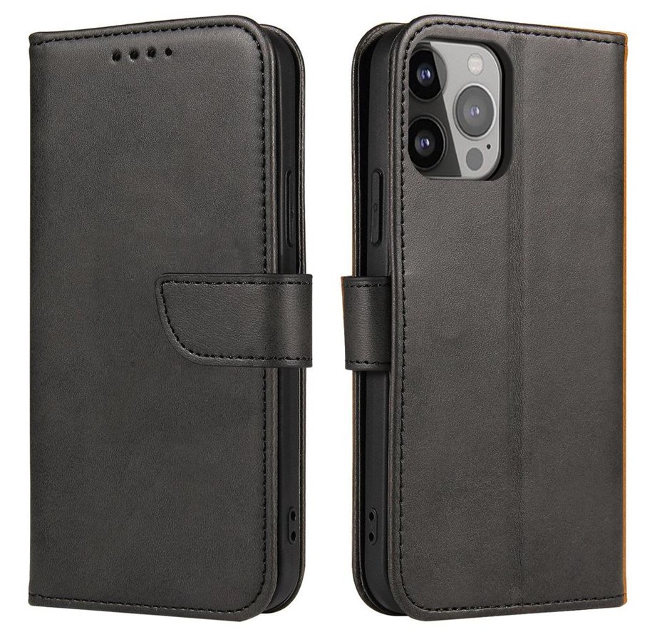 Puhelin - Kannet ja kotelot - Hurtel Magnet Case Cover for TCL 20 SE Flip Cover Wallet Stand Black - 9145576270660