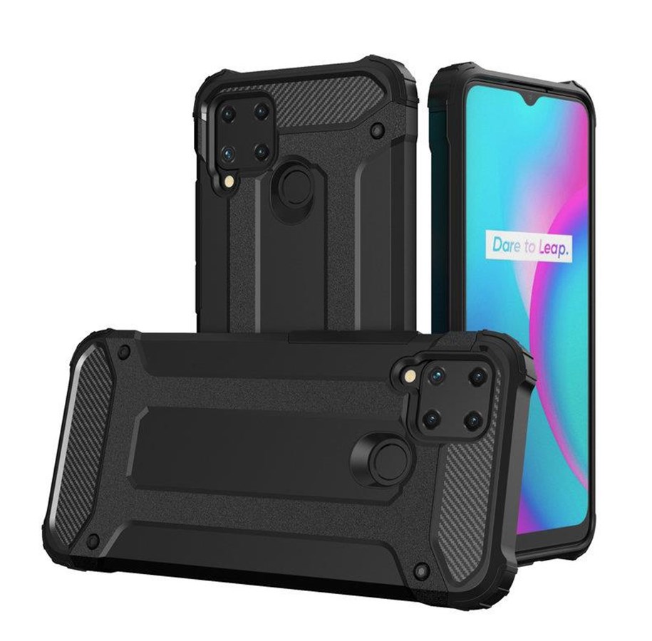 Puhelin - Kannet ja kotelot - Hurtel Hybrid Armor Case for Realme 10 5G / Realme 9i 5G Armored Hybrid Case Black - 5907769353079