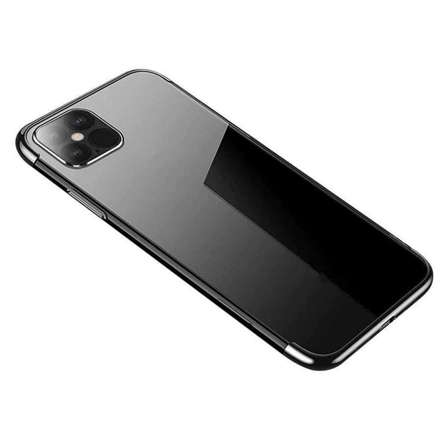 Puhelin - Kannet ja kotelot - Hurtel Clear Color Case TPU Gel Cover with a Metallic Frame for Samsung Galaxy A13 5G Black - 5907769348174