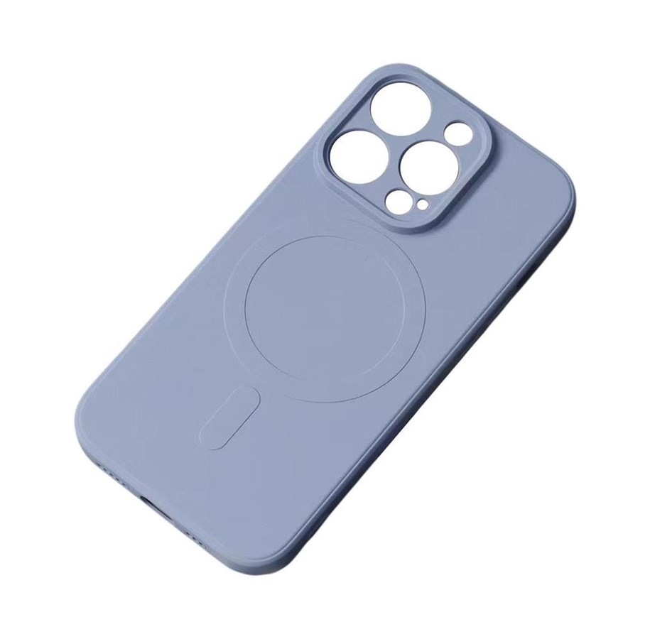 Puhelin - Kannet ja kotelot - Hurtel MagSafe Compatible Silicone Case for iPhone 15 Pro Silicone Case - Gray - 5907769356940