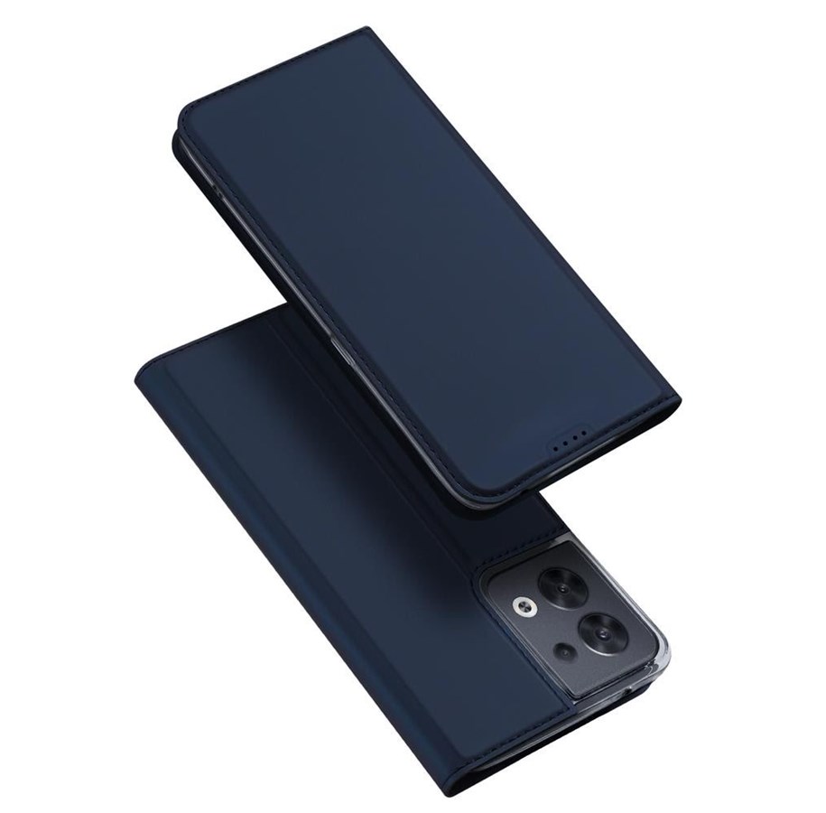Puhelin - Kannet ja kotelot - Dux Ducis  Skin Pro Case Oppo Reno 8 Flip Cover Card Wallet Stand Blue - 6934913033111